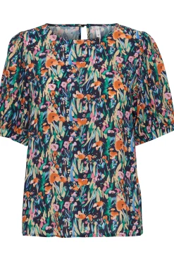 Blouse with short sleeve