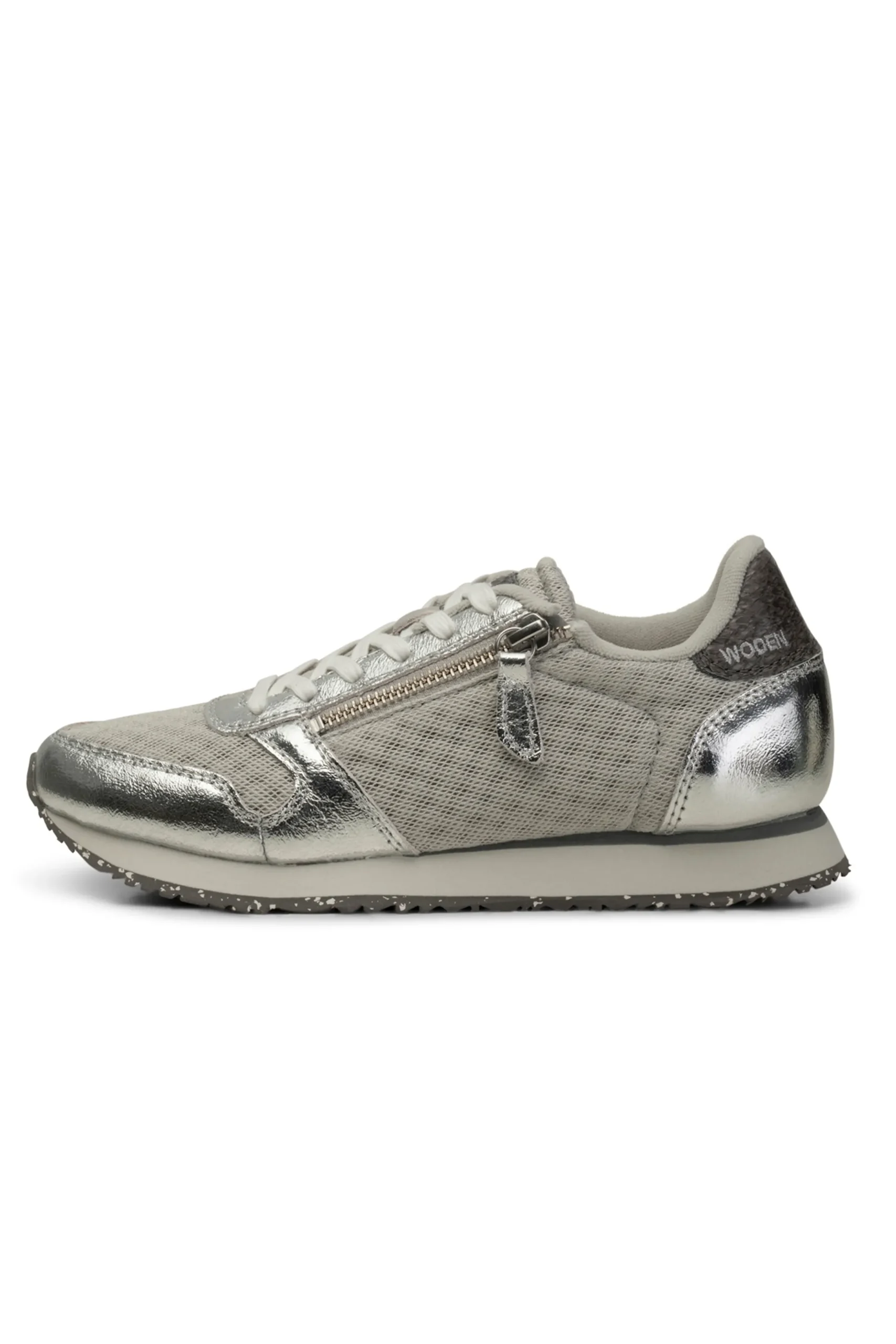 YdunMetallicZipper Shoe